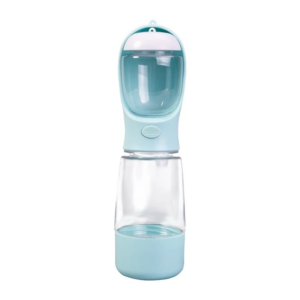 400ml Pet 3-in-1 water bottle with 150ml treat and garbage bag storage