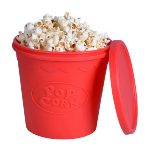 High-temperature resistant silicone oval popcorn bucket with lid
