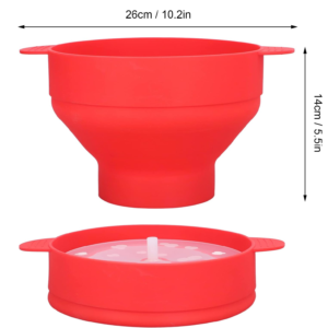 High-temperature resistant foldable silicone popcorn bowl with lid