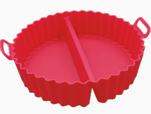 Divided round air fryer silicone pot