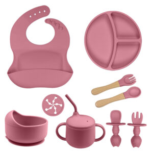 9 pcs Baby food-grade silicone tableware set