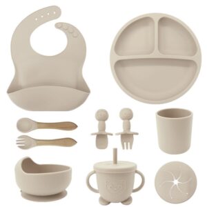 10 pcs Baby food-grade silicone tableware set