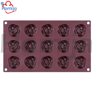 15-cavity food-grade silicone rose-shaped cake mold