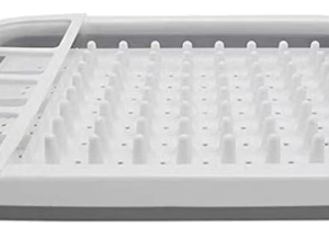 Folding extendable kitchen drain dish rack
