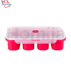 Silicone baby food freezing tray with built-in capacity markings