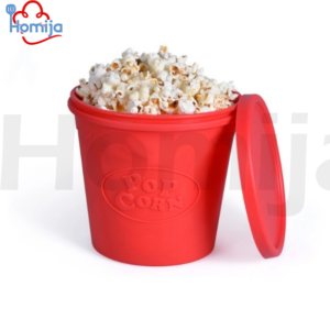 High-temperature resistant silicone oval popcorn bucket with lid